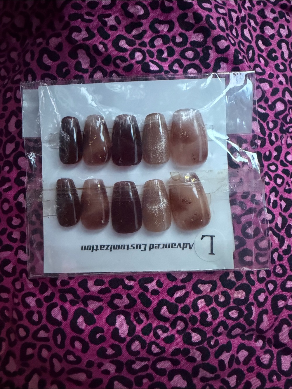 Brown Ombre Press-On Nail Set - Unbranded